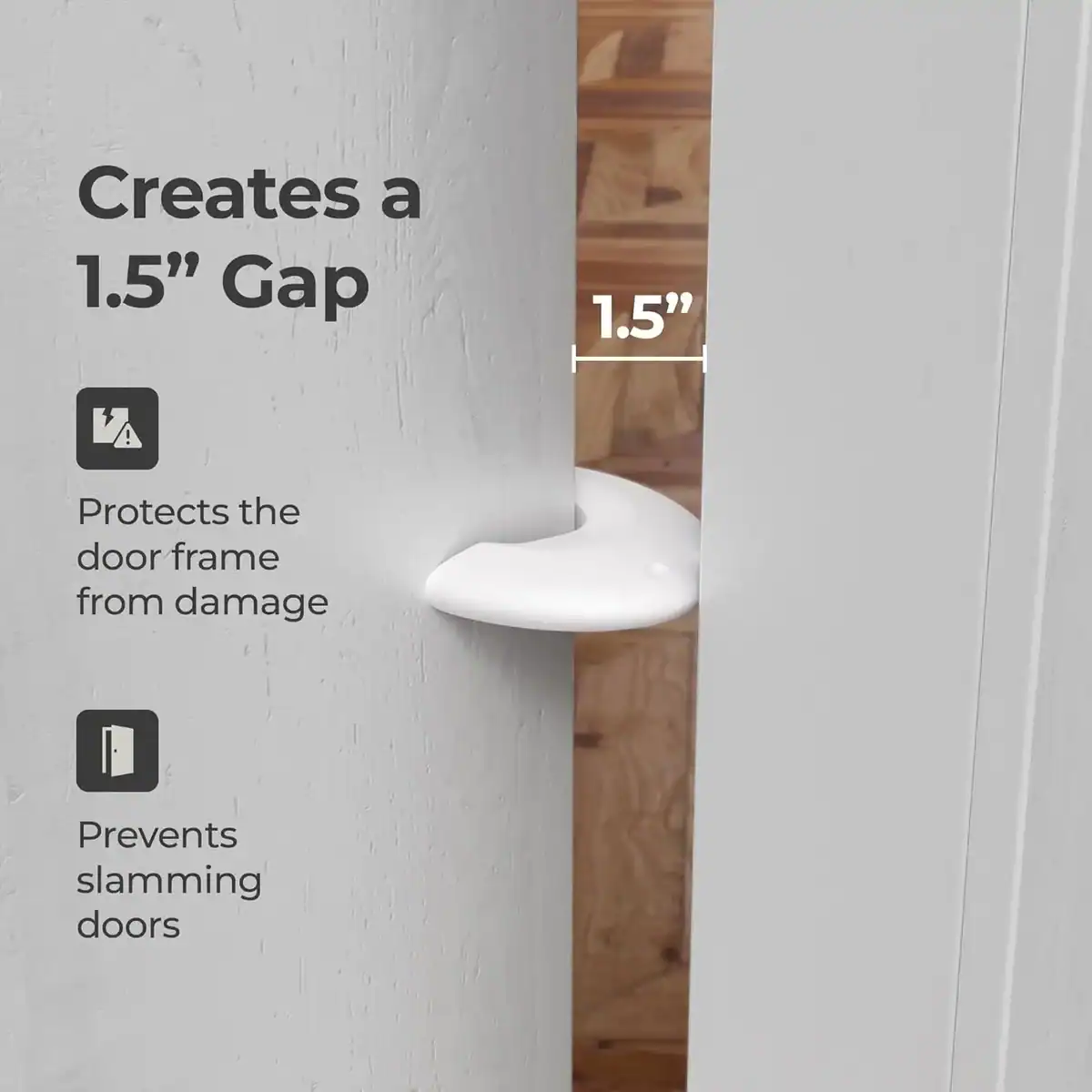 דורמי בטיחות לילדים עם מרווח 1.5 אינץ' להגנה על שערי דלתות ומניעת דחיפות. מושב בטיחות עמיד ומותאם להורים ולילדים להבטחת סביבה בטוחה.